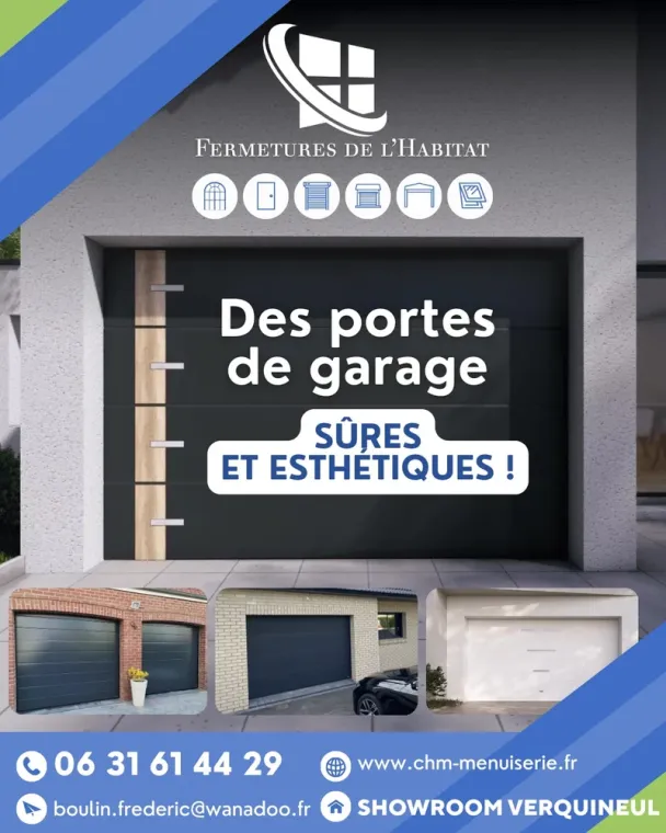 Remplacement de porte de garage motorisée à Arras, Arras, CHM Menuiserie