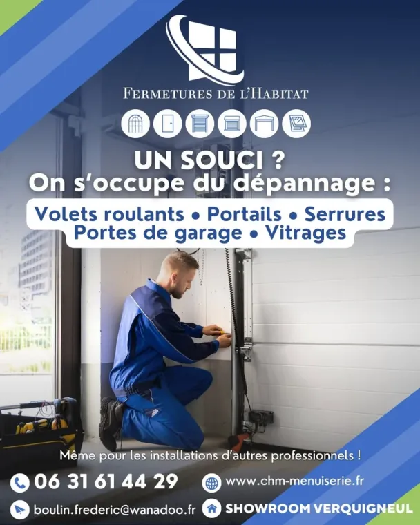 Dépannage de porte, fenêtre ou volet roulant à Arras, Arras, CHM Menuiserie